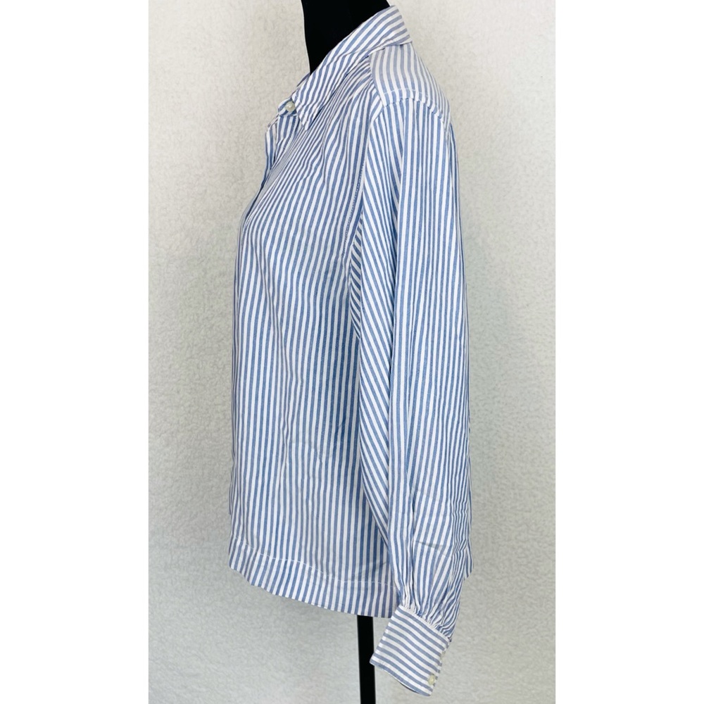 CURRENT/ELLIOTT • The Emmy Striped Half-Placket Long Sleeve Blouse, 2 - Picture 8 of 16
